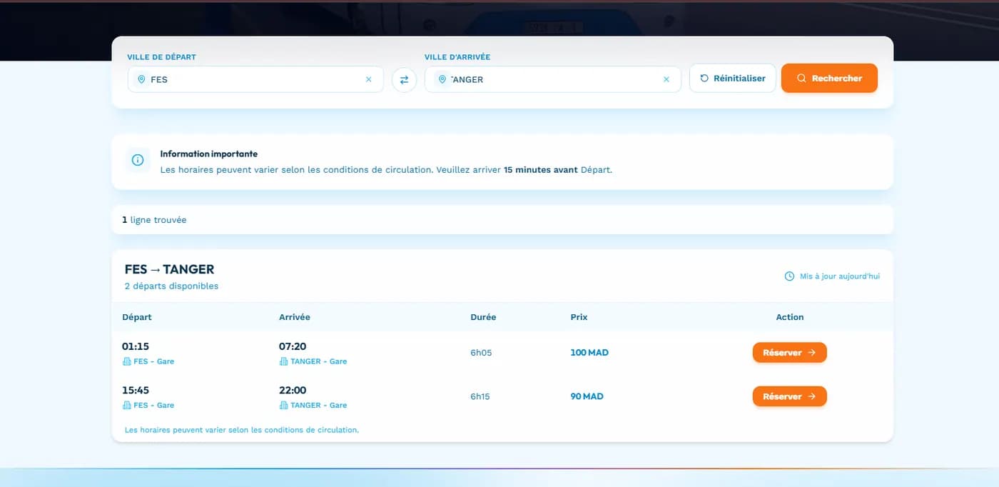 Plateforme de billetterie autocar en ligne au Maroc - Online payment